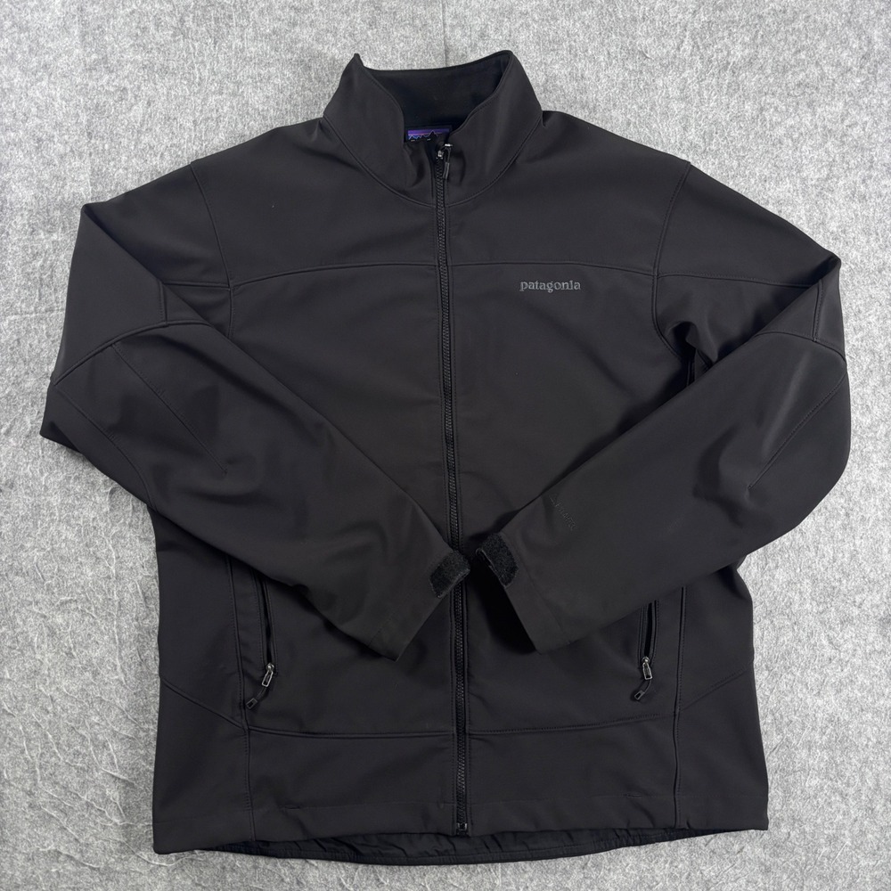 Patagonia Adze Hybrid Softshell Jacket Mens Large Black Full Zip 83390 FA14